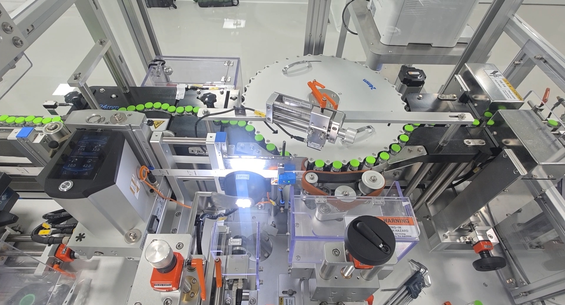 Hanshin Labelling Machine 라벨 부착기, 라벨러, 자동 라벨러, 자동 라벨부착기